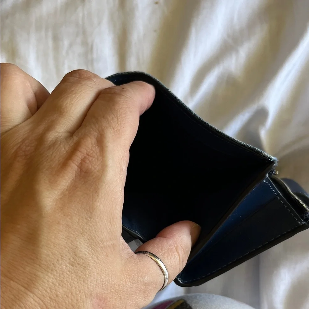 Coach Blue Denim Side Zip Wallet - Picture 4 of 4